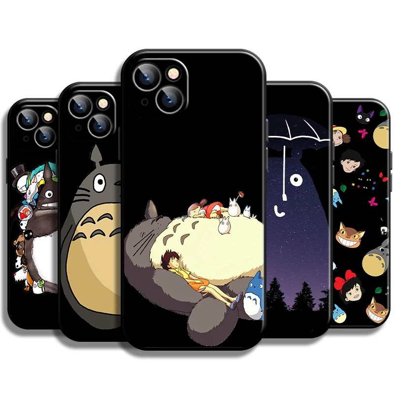 

Anime Cute Cartoon Totoro For Apple iPhone 13 12 11 Pro Mini X XR XS Max SE 5 6 6S 7 8 Plus Phone Case Funda Back Soft Coque