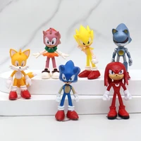 6pcs sonic figures supersonic mouse model decoration pvc game doll ultrasonic mouse toys for boys childrens birthday gift