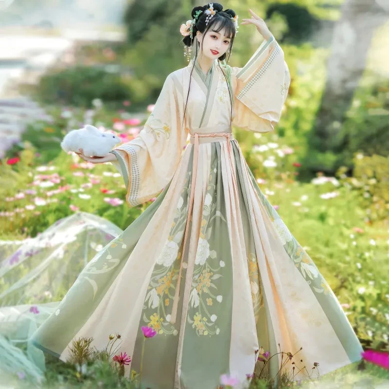 Зеленый китайский стиль Hanfu женский костюм для ролевых игр традиционный