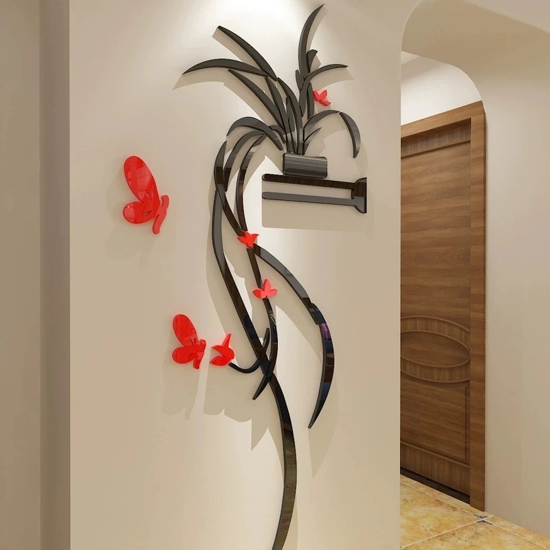 

3D Акриловая Наклейка Орхидея для Стены