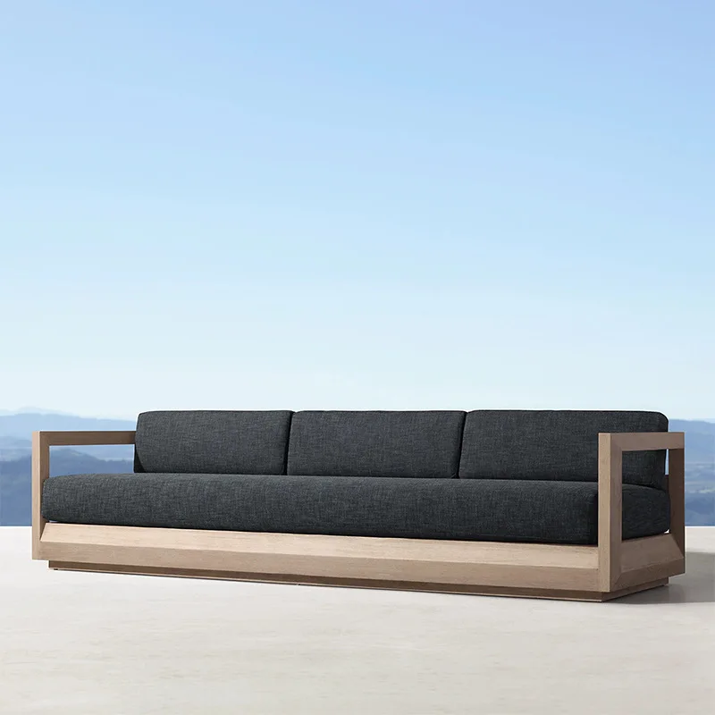 Комбинированный чехол для уличного дивана всепогодный садовый из тикового