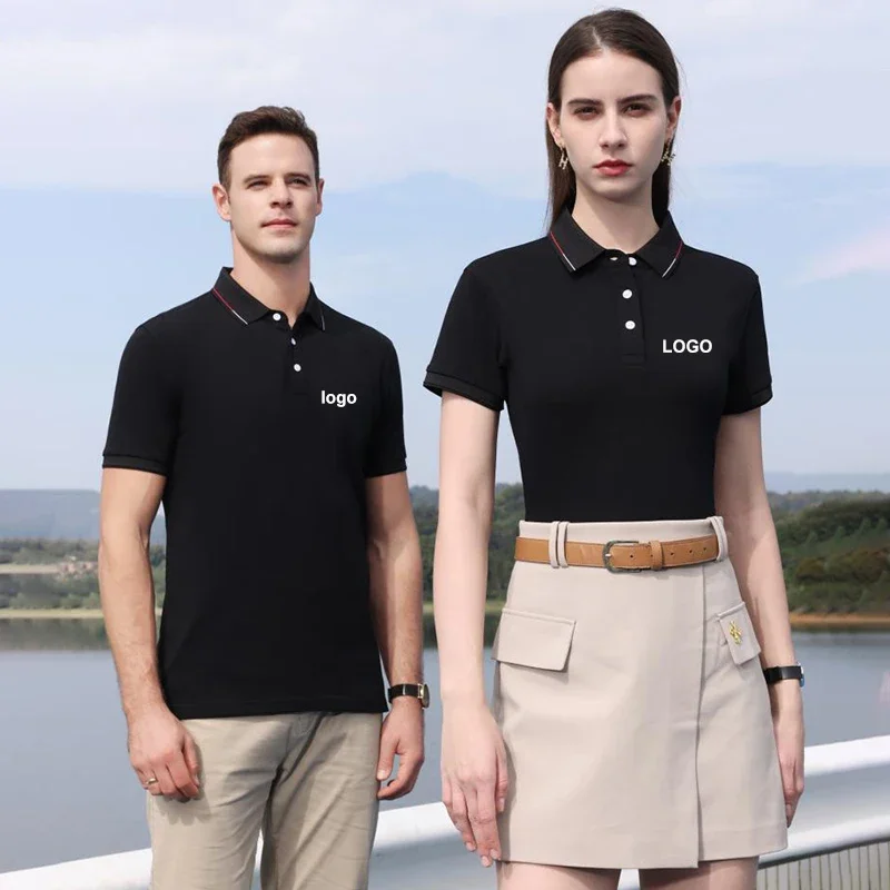 Мужская рубашка-поло женская футболка с логотипом компании на заказ летняя