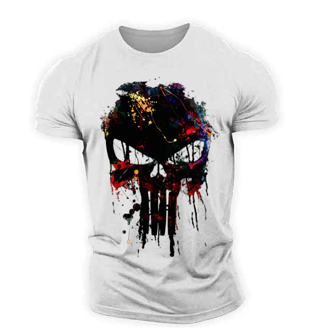 

Summer New Color Skull 3d Printing T-shirt Men Kids Fashion Sports Lightweight Breathable Stretch Quick-drying Top