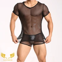 bath angel mens sexy lingerie nylon mesh lightweight breathable mesh sexy silky four seasons suit men outfit set