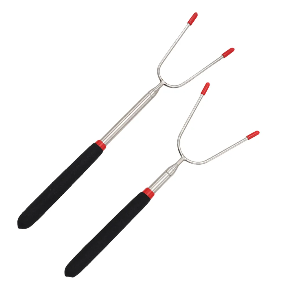 

Telescopic Barbecue Fork U-shaped Grill Meat Skewers Sticks Forks Stainless Steel Vegan Hot Dog