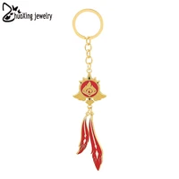 game genshin impact key chain anime barbatos venti cosplay badge metal enamel keyring costume props jewelry gift accessories