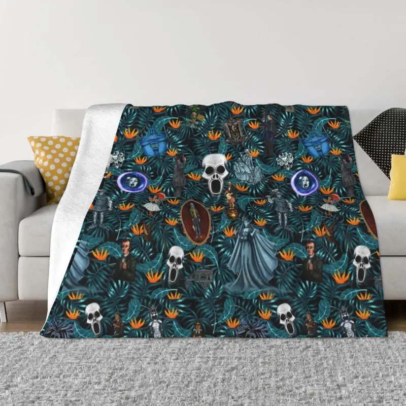 

Одеяло с привидениями на Хэллоуин, удобное мягкое Фланелевое зимнее покрывало для гримаса, дивана, офисной кровати