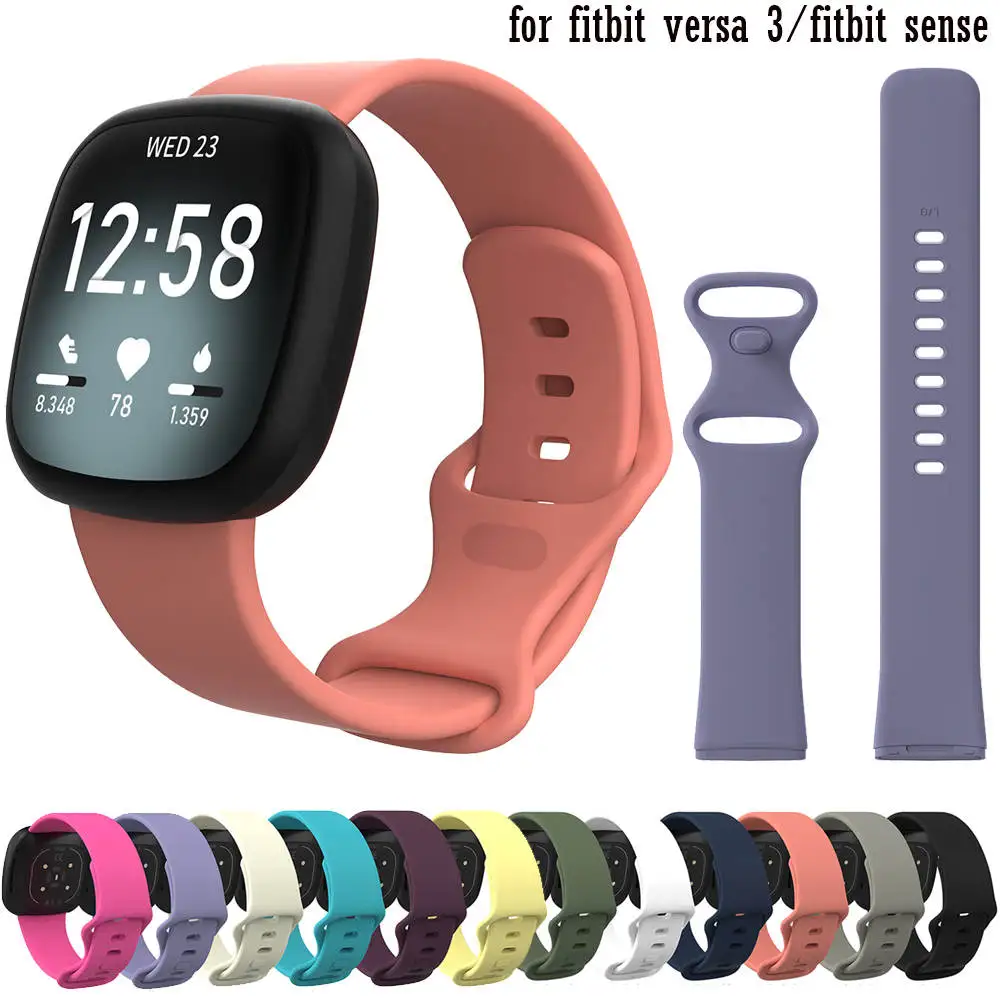 

ZK30 High Quality Silicone Accessories Strap For Fitbit Versa 3 /Fitbit Sense Wrist Band Wearable Watchband bracelet Replacement