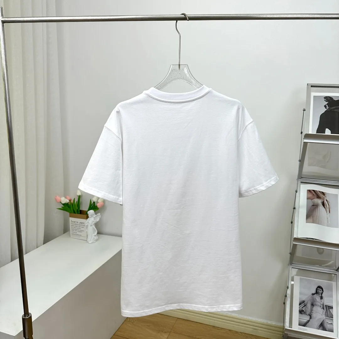 

2023 Summer Women Short Sleeve Tshirt Colorful Letter Print Cute O-neck Loose Tees for Ladies
