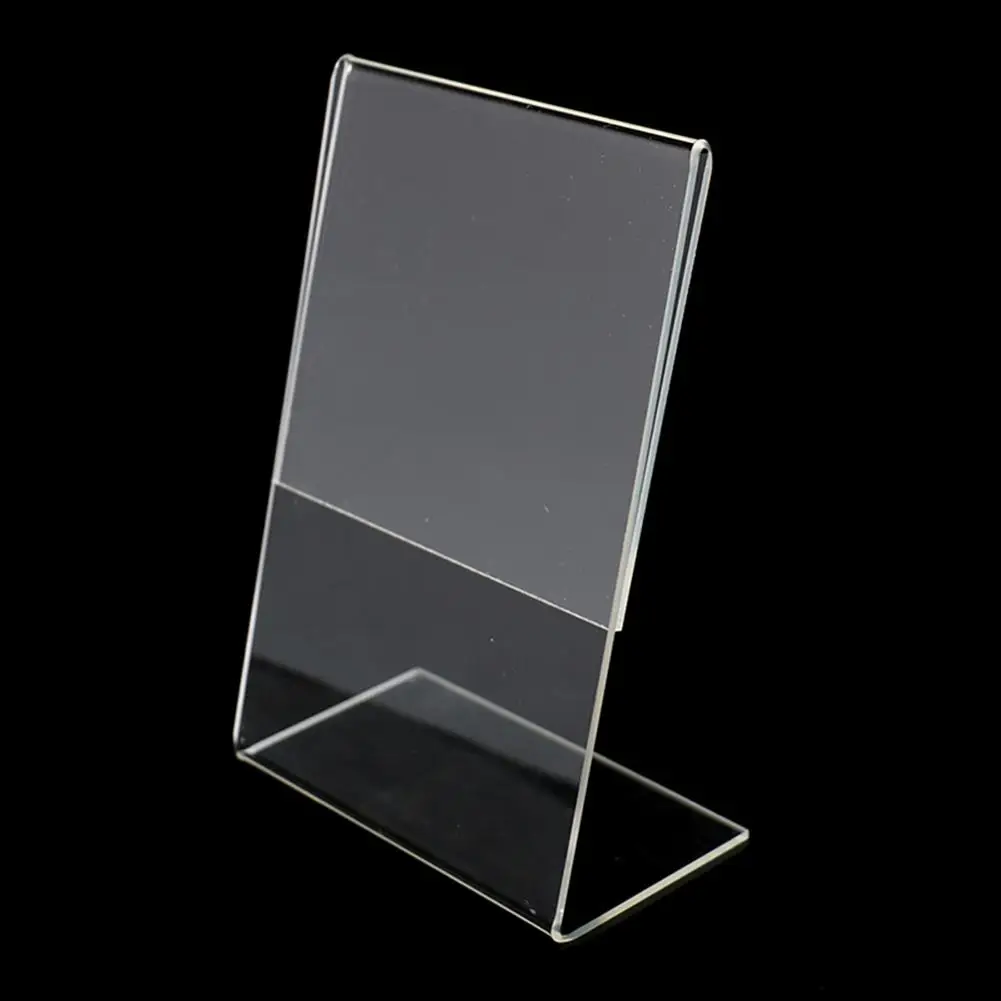 

Transparent Acrylic Display Stand Photo Frames Desk Display Card Stand Price Tag Clip Sign Card Holder Stands Poster Racks A6