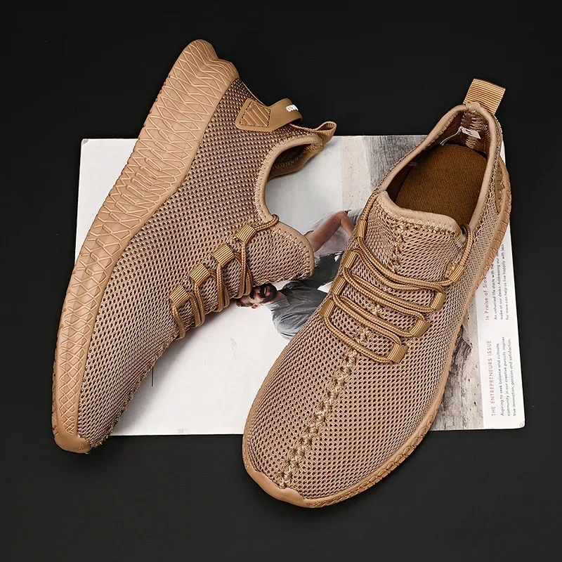 Фото YRZL Breathable Men Casual Running Shoes Lightweight Outdoor Male Walking Shoes Comfortable Big Size Anti-slip Mens Sneakers №5