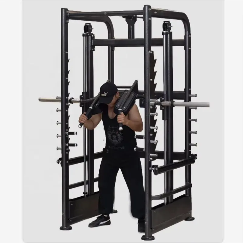 Фото Многофункциональный тренажер 3D Smith Machine для силовых тренировок, коммерческий тренажер для приседаний, силовой тренажер Smith Machine №1