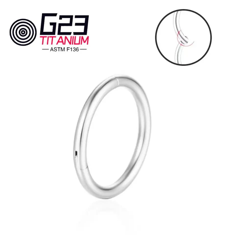 

1PC F136 G23 Titanium Nose Ring Hinged Segment Nipple Ear Cartilage Tragus Helix Lip Piercing Body Jewelry Septum Clicker Hoop