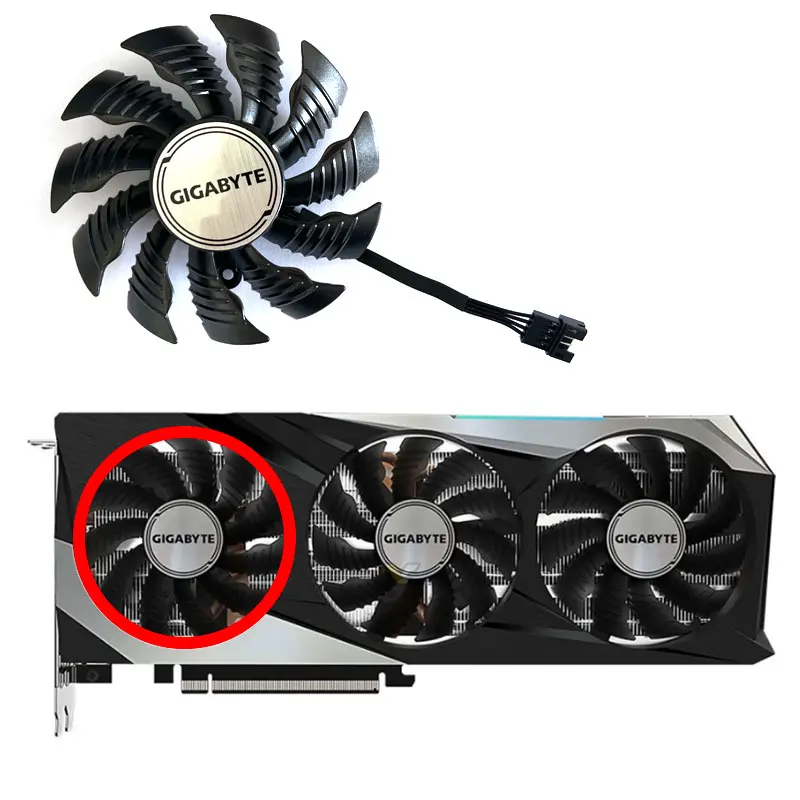 Заменяемый вентилятор для игровой видеокарты GIGABYTE Radeon RX6800 6800XT 6900XT 82 мм T128015SU