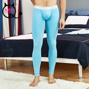 Winter Men Long Johns Thicken Sexy Mens Long Pants Bottoms Pajama Low Waist Tight Legging Pouch Warm in Pakistan