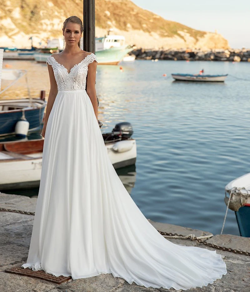 

Женское шифоновое свадебное платье в стиле бохо, 2023