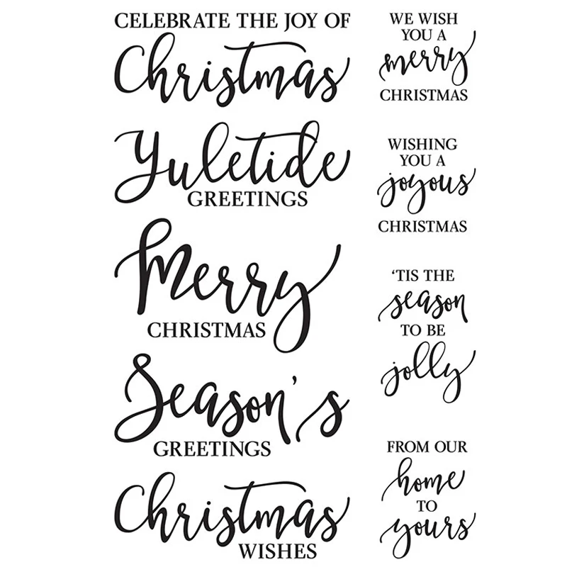 

2021 New Merry Christmas English Words Clear Stamps For DIY Craft Making Greeting Card Album Scrapbooking No Metal Cutting Dies