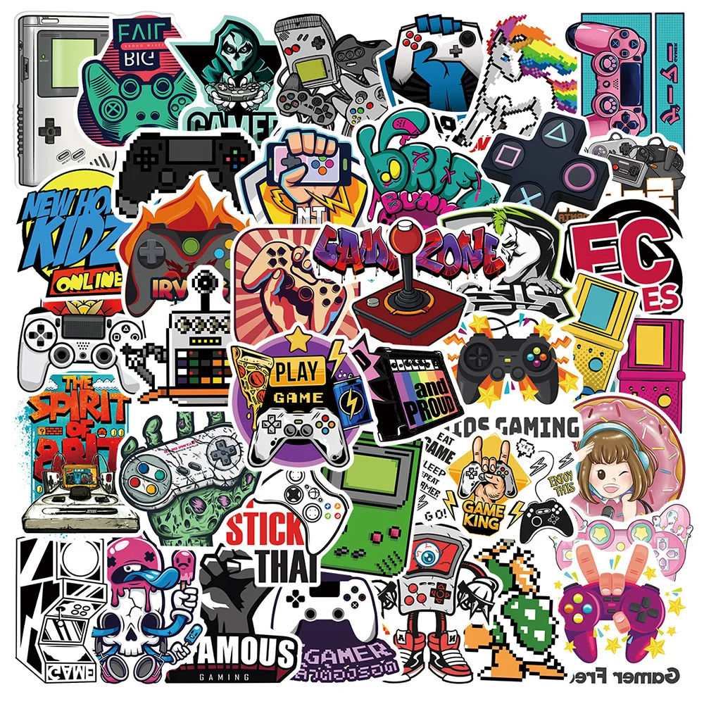 10/30/50pcs Cool Vintage Video Game Stickers Decal Skateboard Laptop Phone Bike Car Funny Waterproof Sticker Kids Classic Toys