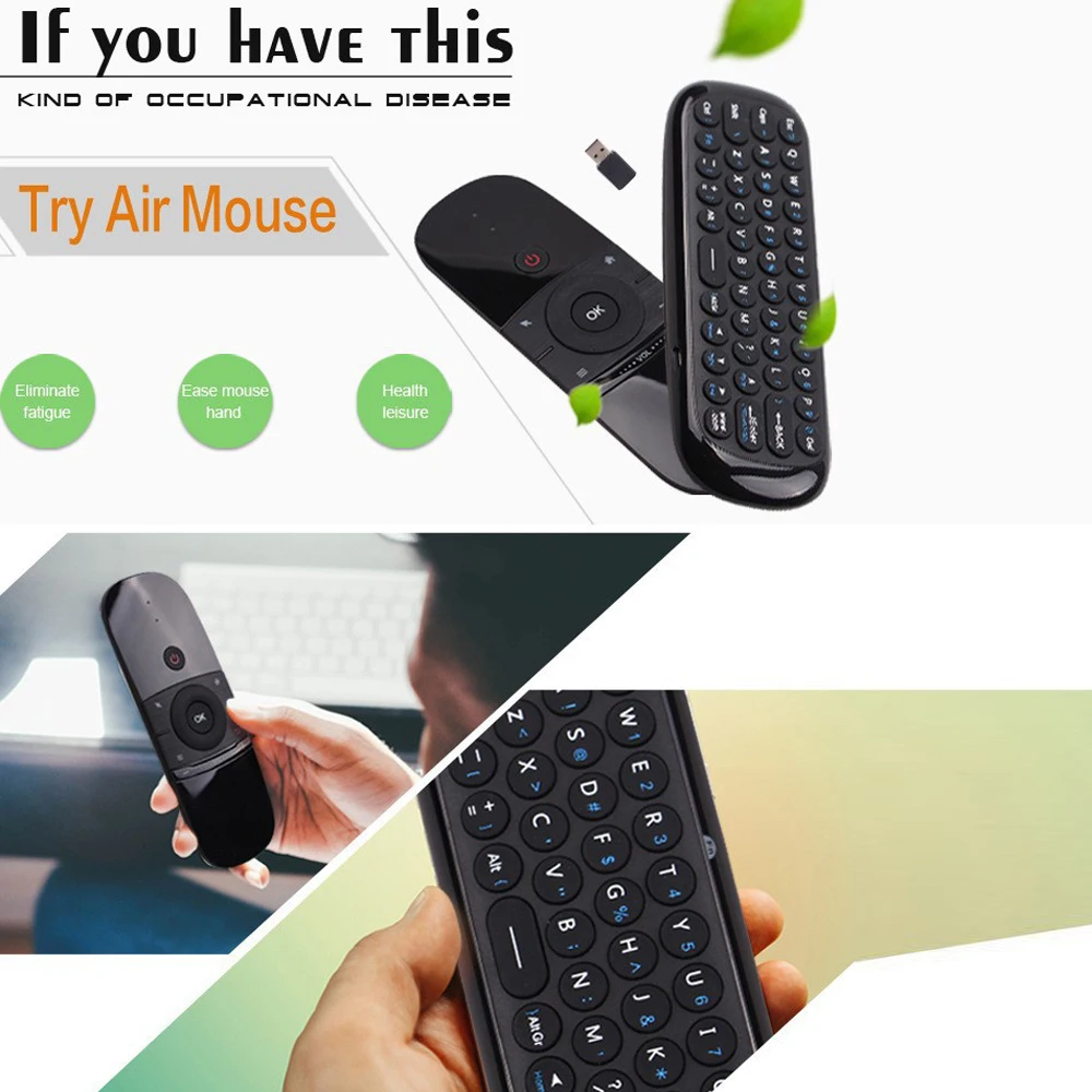 W1 Air Mouse 2 4G Беспроводная клавиатура с дистанционным управлением ИК дистанционное