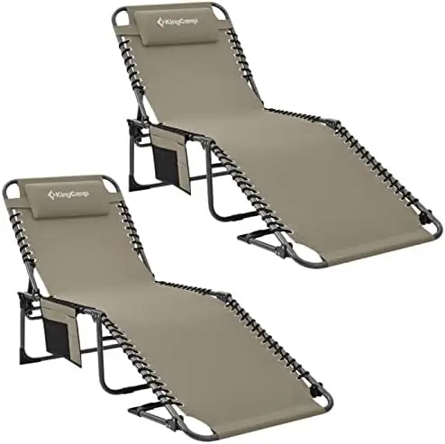 

Chairs for Outside, Folding Adjustable Chaise Lounges for Pool, Beach, Sunbathing, Deck, Lawn, Portable Heavy Duty Lay Flat Rec