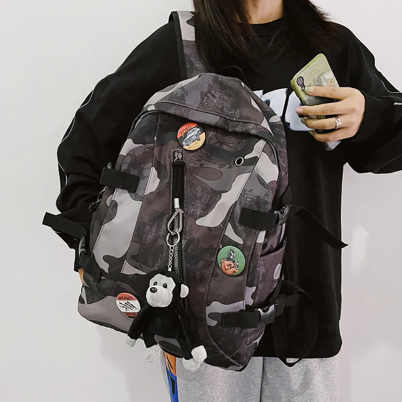 

HOCODO Camouflage Ladies School Bag Waterproof Laptop Bag Female Fashion Anti-Theft Women Backpack Student Travel Bag Unisex