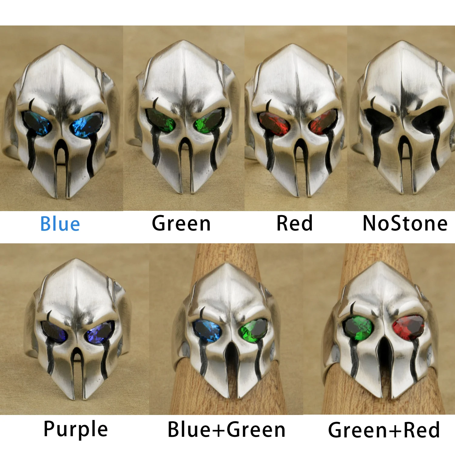 CZ Eyes 925 пробы серебряные всадники Apocaly кольцо Biker Punk Ювелирные изделия TA0X US Размер 7