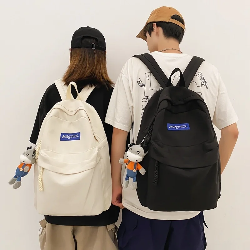 

New Fashion Women Backpack For Teenagers Girls Nylon School Bags Female Waterproof Preppy Men Black Travel Mochilas