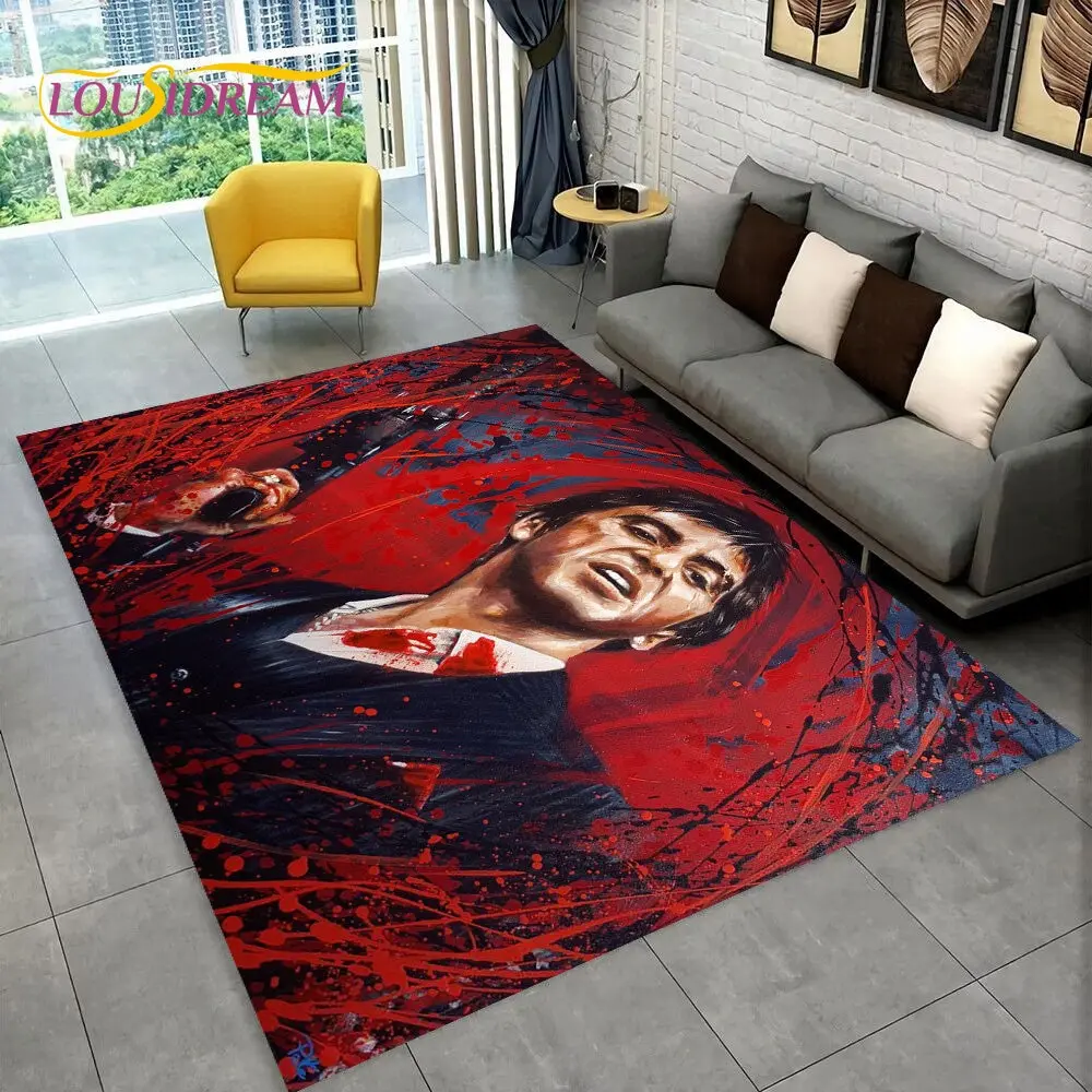 

Movie Scarface Tony 3D Printing Area Rug Large,Carpet Rug for Living Room Bedroom Sofa Doormat Decor,Kid Play Non-slip Floor Mat