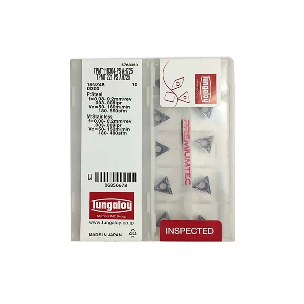 

Tungaloy 100% Original TPMT TPMT110308 TPMT110304 TPMT110204 TPMT090204 PS NS9530 Medium-Roughing Carbide Turning Inserts