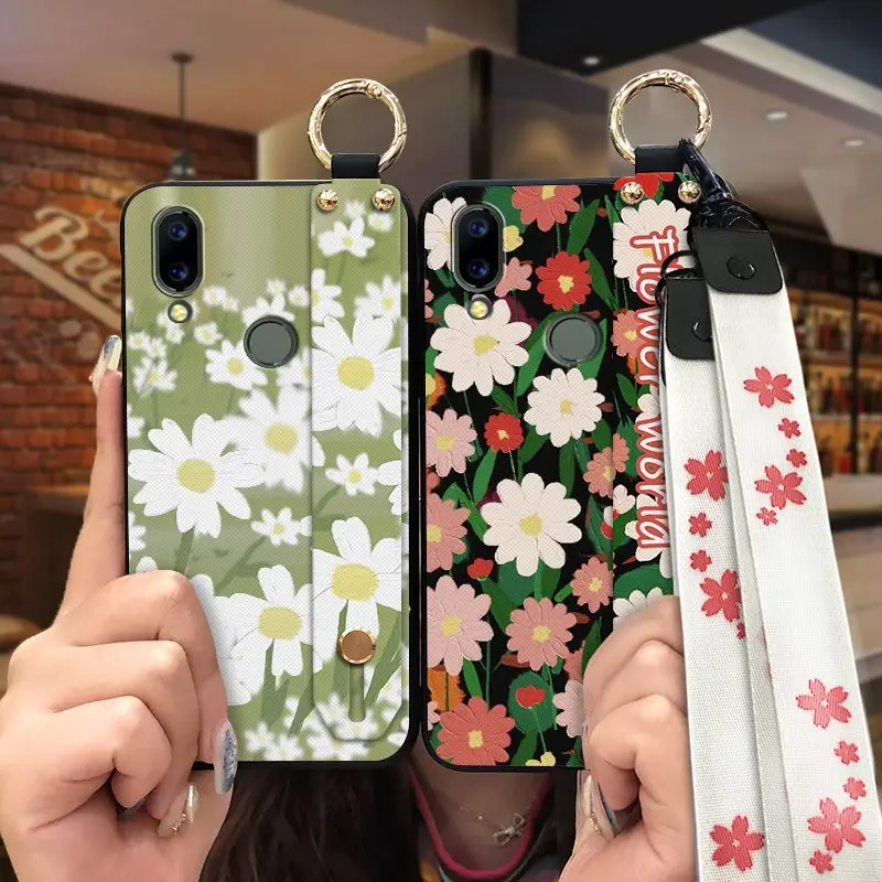 lanyard silicone phone case for umidigi a3s sunflower shockproof original back cover soft case ring free global shipping