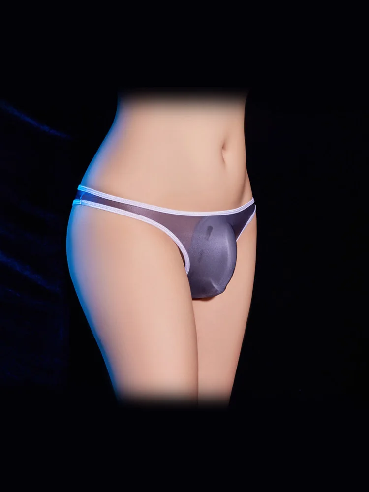 

Сексуальные трусы унисекс с заниженной талией, стринги, гей, трусы с потертостями, масло, блестящие, дышащие, прозрачные, u-образный выпуклый мешочек, нижнее белье