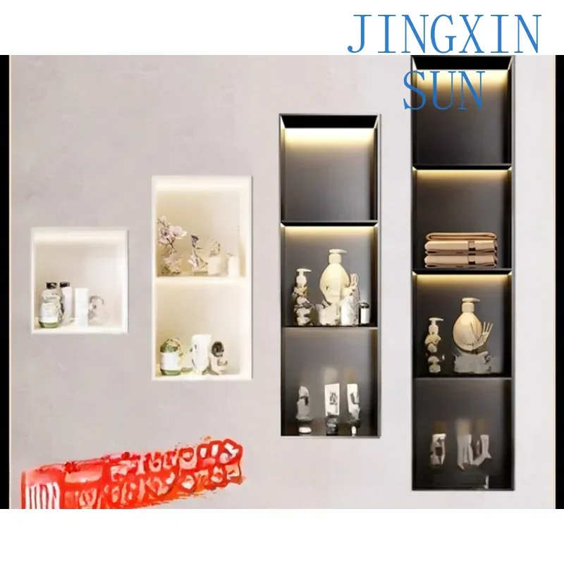 Фото Mueble de ниcho de acero inoxidable Inodoro de metal Nicho integrado Baño acabado integrado Inodoro TV personalizada №1