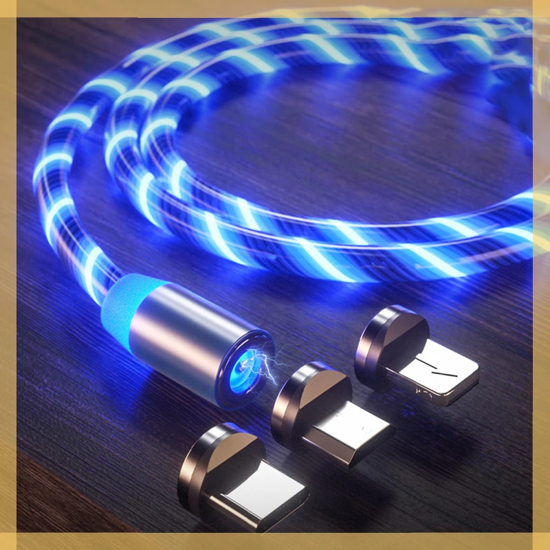 

Flow Luminous Lighting Charging Mobile Phone Cable Cord Charger Wire For Samaung LED Micro USB Type C For Iphone