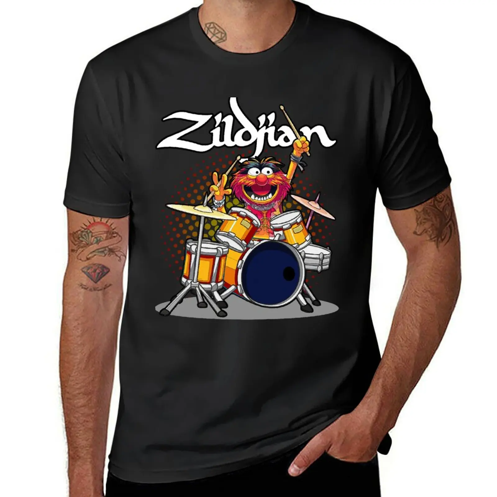 Футболка ZILDJIAN с изображением животных барабанщика тарелками для мальчиков