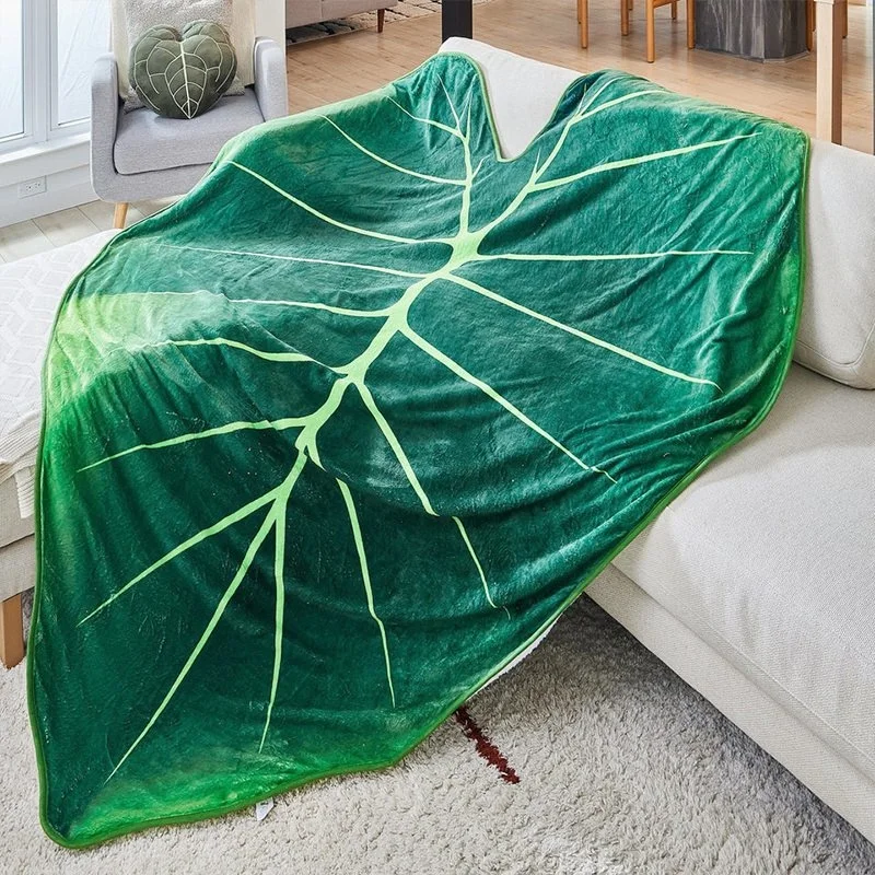 

Super Soft Giant Leaf Blanket For Bed Sofa Plant Blanket Home Decor Throws Warm Sofa Towel Cover Christmas Gift