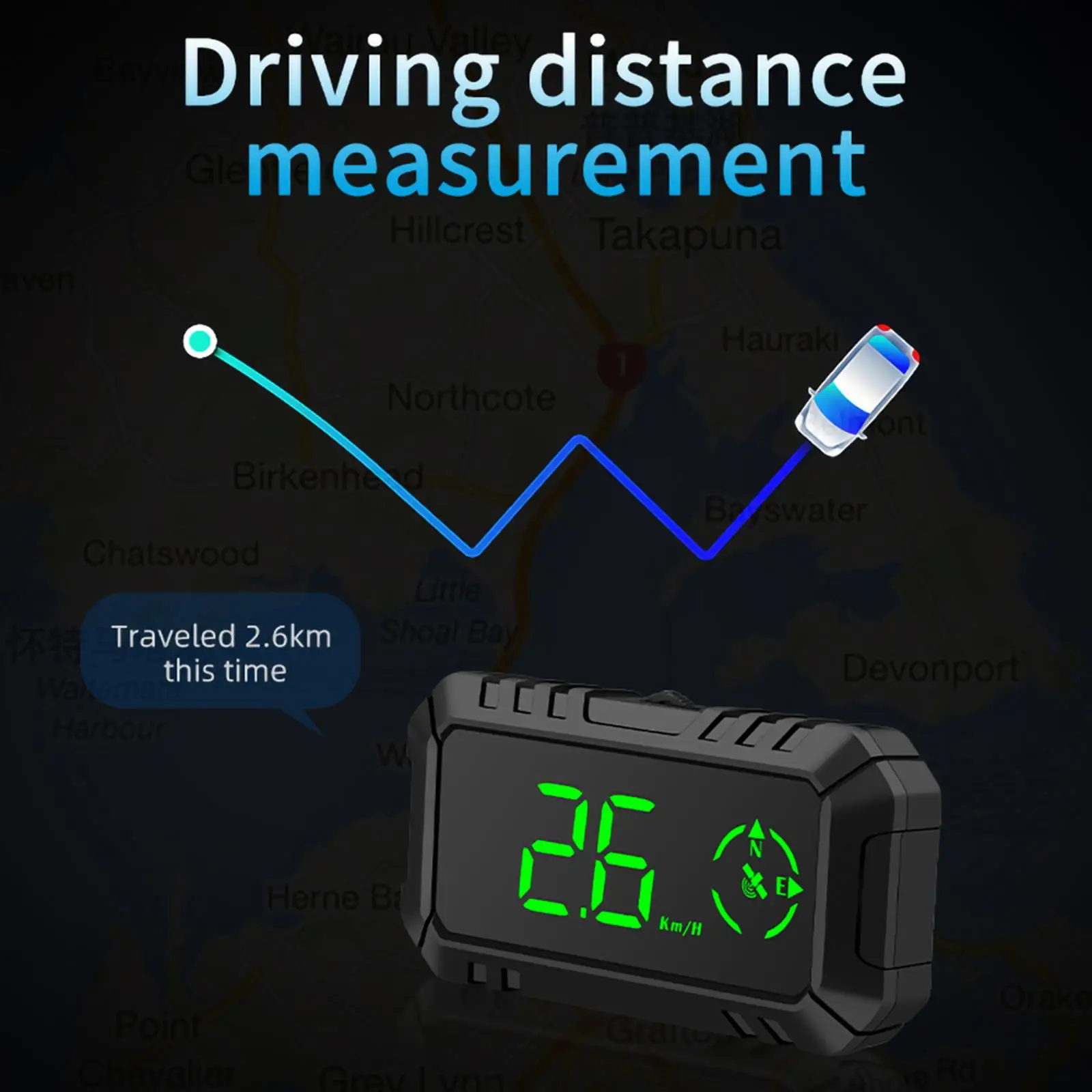 Автомобильный датчик скорости HUD прибор для измерения пробега GPS курса цифровой