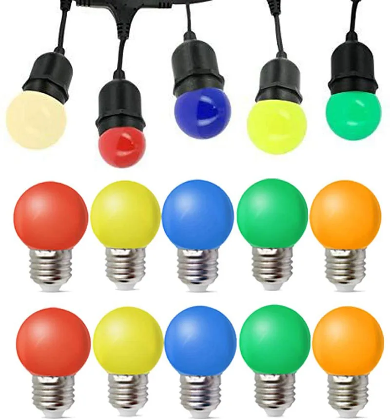 Светодиодные лампы E27 10 шт./лот цветные круглые 3 Вт 5 220 В лампочка SMD2835 RGB B22