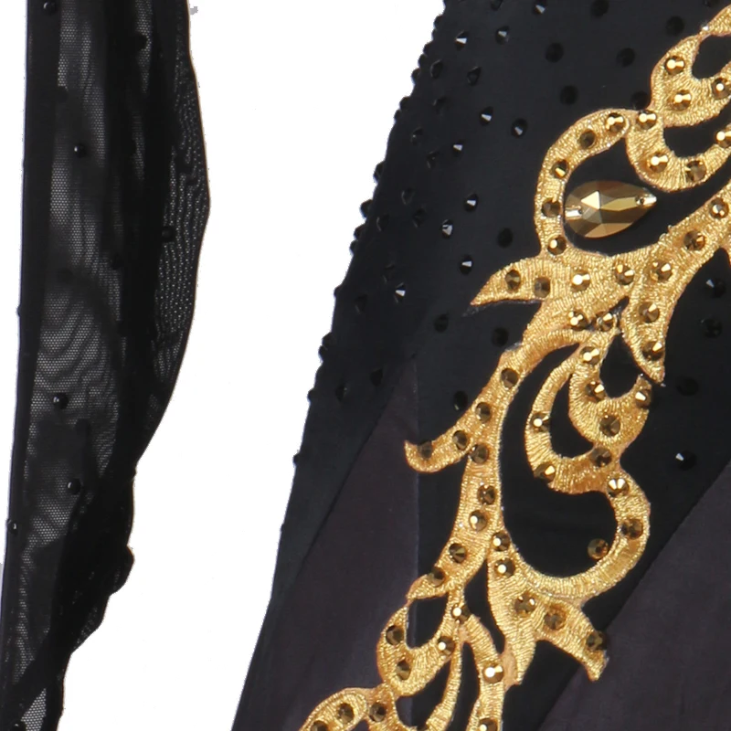 Новое дешевое черно-белое градиентное платье для бальных соревнований с длинным