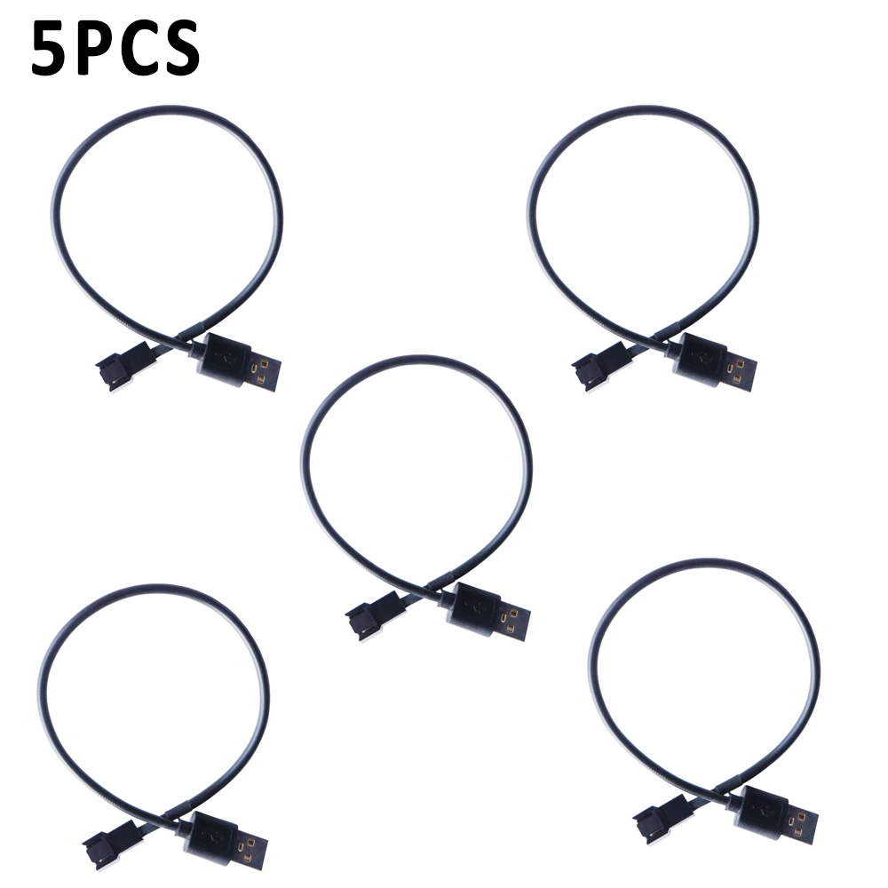 

5PCS 30CM USB To 3Pin Computer Fan Adapter Cable 5V To 12V Power Cable Connector 3pin Fan To USB Adapter