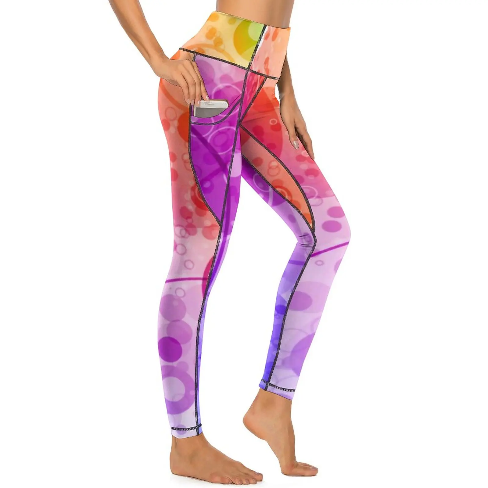 

Эластичные леггинсы с карманами, с завышенной талией, для занятий йогой