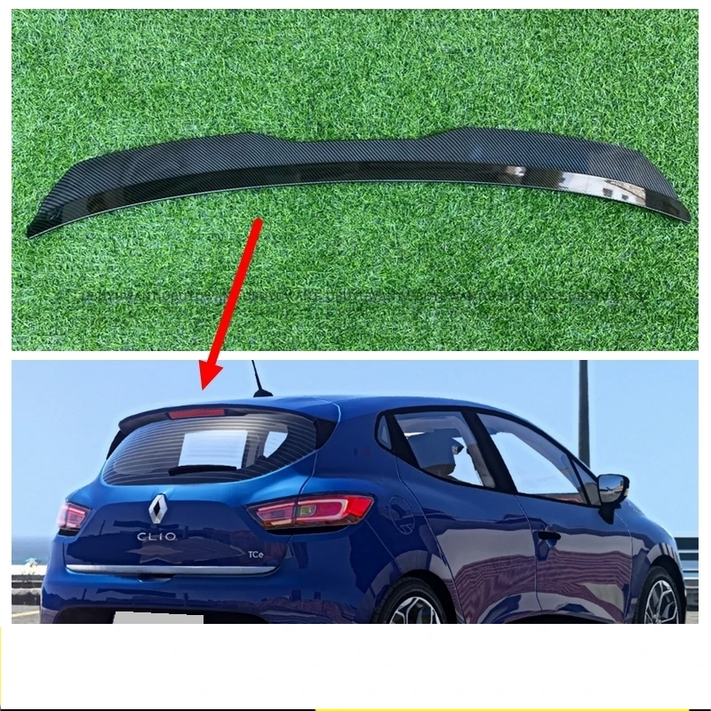 

Carbon Color Roof Spoiler For Renault Clio 4 High Quality ABS Plastic Glossy Black Rear Spoiler For RENAULT CLIO MK4 RS Car Wing