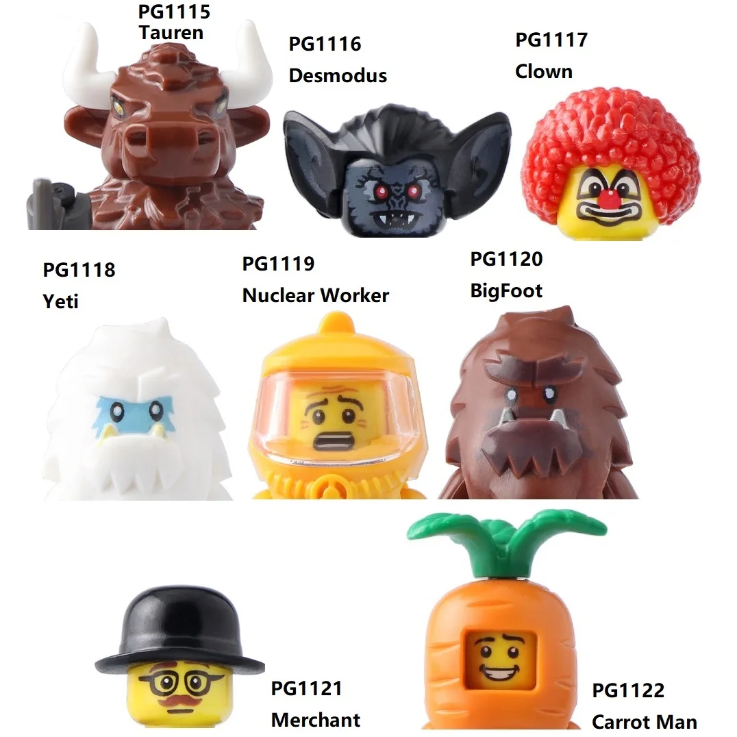 Коллекционная серия, строительные блоки для куперов, строительные блоки для мужчин, моркови, таурена, Yeti, десмодус, Бигфут, мини Экшн-фигурки, игрушки
