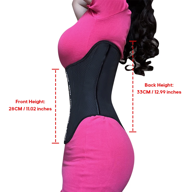 Burvogue U-shaping Waist Trainer Women Corsets Colombian Girdles 17steel Bones Latex Waist Trimmer Slim Hourglass Body Shaper