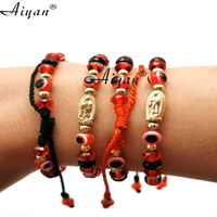 12pieces religious alloy st jude or virgin maria woven with 6mm crystal and eyes bracelet prayer or have protection effect