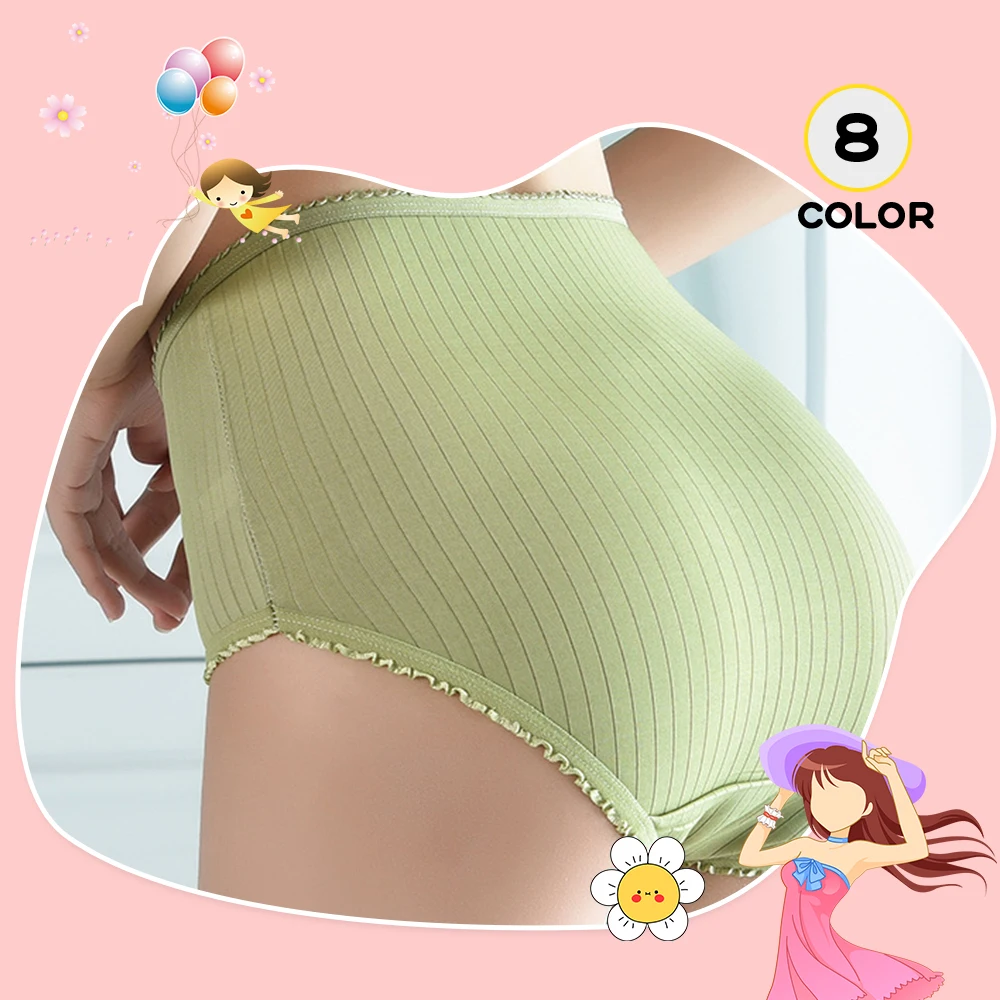 Women's High Waist Cotton Underwear Cotton Women's Underwear Panties Solid Color Breathable Underpants Seamless Soft Lingerie