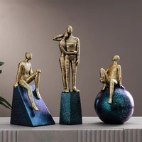 living room decoration statue home decore sculpture abstract resin meditation office decor modern art figurines for interior