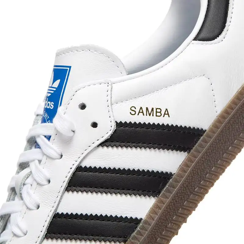 Фото Мужские кожаные замшевые кроссовки Samba Adidas Originals OG в стиле ретро, повседневная уличная обувь B75806 №4