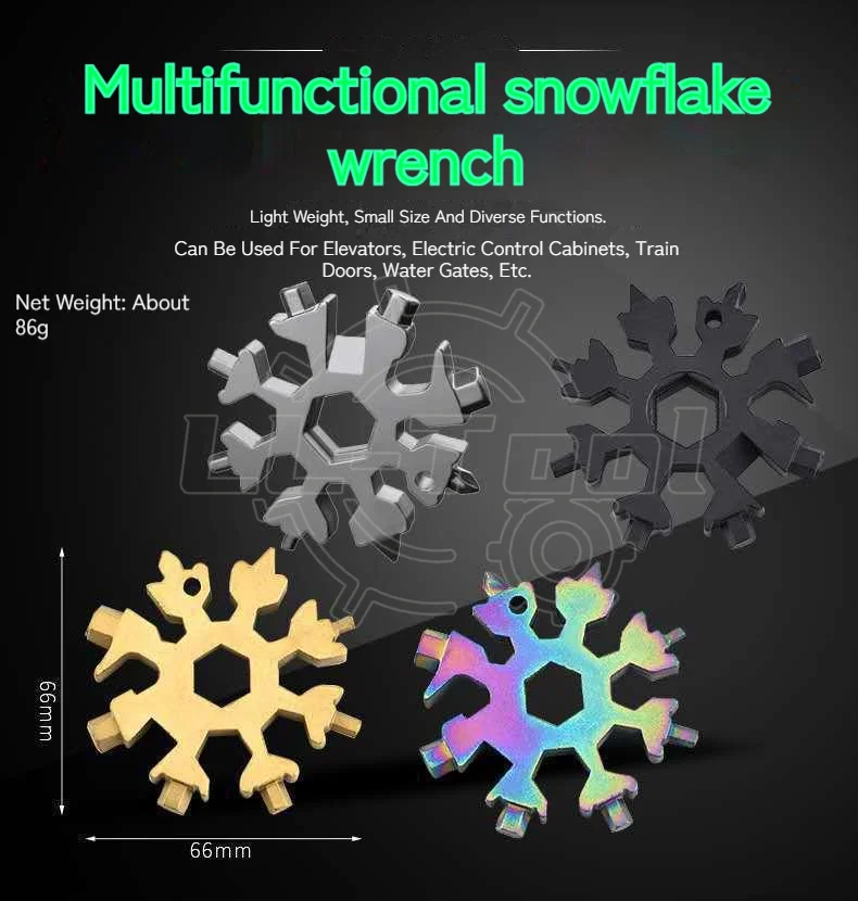 

18-in-1 Universal Portable EDC Snowflake Torque Wrench Multi-tool Stainless Steel Tools Set Multifunction Hand Tools Manual Tool