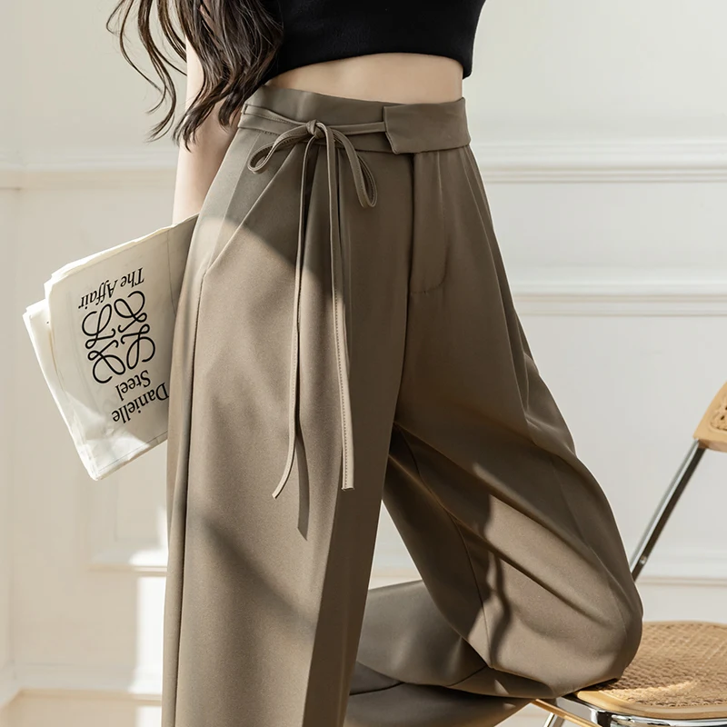 

Deeptown Elegant Forma Suit Pants Women Black Loose Palazzo High Waist Classic Office Ladies Trousers Korean Fashion Slack Khaki