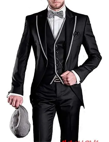

2022 Hot Sales Custom Mens Suits 3 Pieces Business Tuxedos Wedding Groomsmen Terno Masculino Men Suit (Jacket+Pant+Vest+Tie)